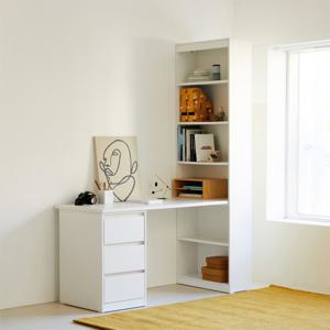 로라 H형 학생 컴퓨터 책상  (600/800책장+책상+3단서랍) 세트