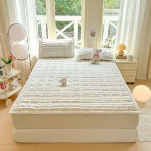 코지드림 고밀도 극세사 토끼털 겨울용 침대패드 베개세트