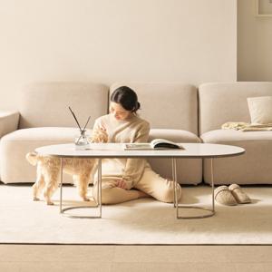 인테리어 LPL 좌식 타원형 거실 소파테이블 원룸 식탁 좌탁 쇼파 탁자