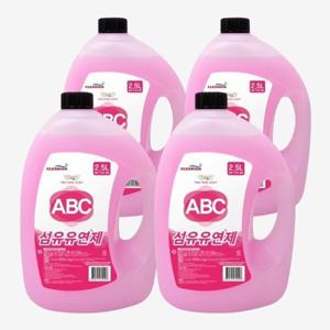 (2+2) ABC 핑크로즈향 섬유유연제 2.5L 4개입 은은한 향기
