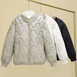 여자 가을 겨울 퀼팅 패딩 점퍼 경량 라운드넥 야구점퍼