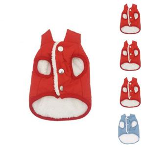 (XL)도기 패딩 조끼 (레드)/강아지/겨울옷/반려견패딩/데일리/털소재/단추/방수/체온유지/똑딱이/손세탁