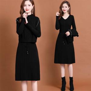 르엠마 SET 페미닌 루즈핏 가을 겨울 니트 원피스