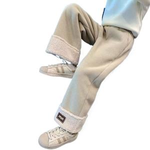 여자 어린이 두꺼운 통바지 와이드 팬츠 바지 어린이 겨울 신상 서양식 스웨이드 보온 캐주얼 바지