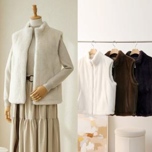 여성 밍크 퍼 조끼 페이크퍼 인조 집업 베스트 겨울 레이어드 루즈핏