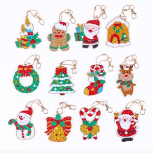 크리스마스 보석 십자수 12개 세트 키링 어린이 아동 키즈 유치원 초등 학생 학교 학습 교구 단체 선물