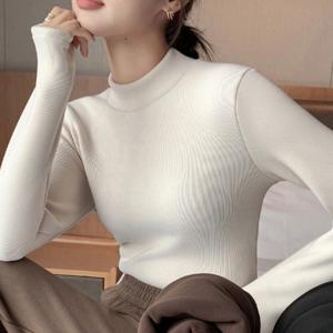 여성 기모 목티 겨울 보온 터틀넥 융기모 반목 폴라티