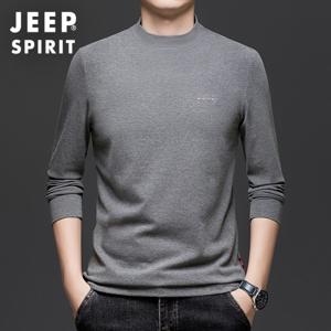 JEEP SPIRIT 남성 루즈핏 긴팔 티셔츠 라운드넥 심플 맨투맨