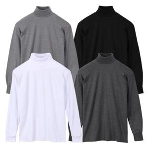 소프트 무지 양면 목폴라 티셔츠 남여공용/반목/긴목/M~2XL