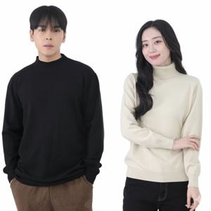 가을 겨울 남성 여성 반폴라 니트티 무지 목폴라 니트 스웨터 기본 베이직 남자 여자