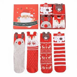 1+1 크리스마스 양말 4켤레 세트 박스 포장 단체 선물