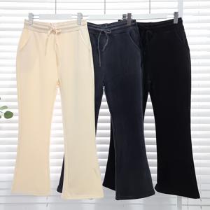 뉴나인 여성용 골덴 부츠컷 밴딩 밍크 기모 코듀로이 팬츠