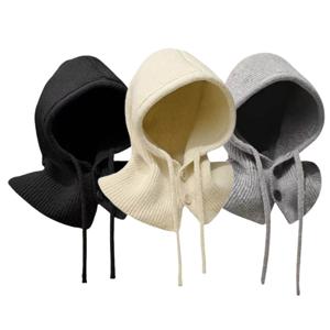 FOBIELLA 니트 단추 후드넥워머 후드목토시 겨울모자