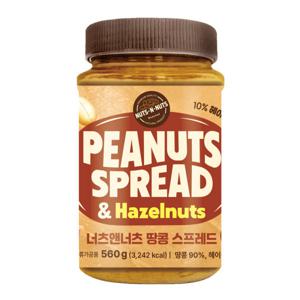 너츠앤너츠 땅콩스프레드 헤이즐넛 560g 땅콩버터 대용량 버터