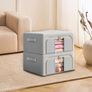 옥스포드 천 리빙박스 이불  옷 정리 홈 수납함