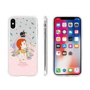 귀여운 갤럭시 아이폰 투명 젤리케이스 빨강머리앤 캐릭터 꽃액자 / 핑크 컬러 / 핸드폰케이스 S25 17 16