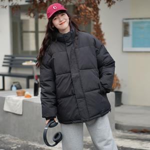 여성 베이직 패딩 솔리드 컬러 겨울 루즈핏 코트