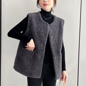 여자 가을 겨울 따뜻한 양털 뽀글이 조끼 베스트 루즈핏 빅사이즈 기모 조끼