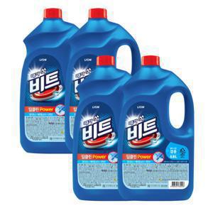 비트 딥클린파워 액체세탁세제 일반/드럼 겸용 용기 4L 4개(BOX)