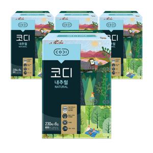 내추럴 미용티슈 230매 6입 4팩 각티슈 화장지