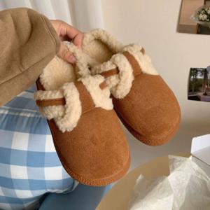 스웨이드 여성 털슬리퍼 방한 겨울실내화 양털 여자 털신발 OWS-MT6