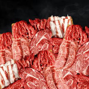 소고기 4팩 실속세트 1kg / 살치세트 / 살치살+우삼겹+부채살+갈비살