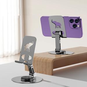 휴대용 핸드폰 거치대 접이식 스마트폰 탁상용 테이블 메탈 스탠드 360도회전 각도조절 언제어디서나 활용