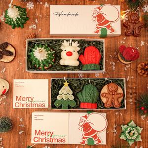 크리스마스 핸드메이드 향초 세트 트리 사슴 캔들 선물 세트