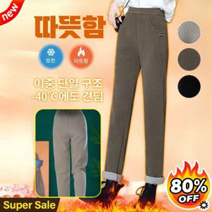 두꺼운 밍크 플리스 하이웨이스트 슬림핏 팬츠 골덴 여자 카고바지 중년 여성 캐주얼 바지