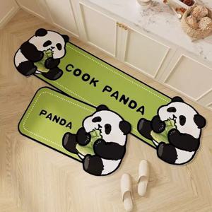 판다 속건 주방매트 와이드 매트 미끄럼방지 욕실 발매트 2종세트