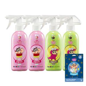 온더바디 코튼풋 발을씻자 짱구에디션 385ml 4개(복숭아+초코민트) + 증정) 발각질팩하자 짱구