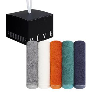 솔리드 뱀부 200g 고중량 호텔수건 5매 레브 선물세트 뱀부얀 100% 기능성 타월