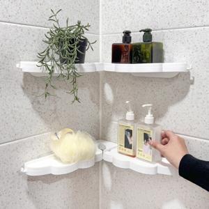 무타공 화이트구름 코너선반 욕실선반 정리 수납  코너 욕실선반 화장실선반