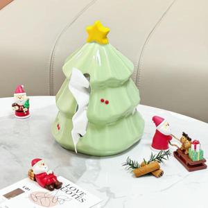 크리스마스 트리 티슈 케이스 크리스마스 냅킨 홀더 테이블 데코