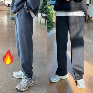 제니유 남성 겨울 융 기모 코듀로이 와이드바지 조거밴딩팬츠