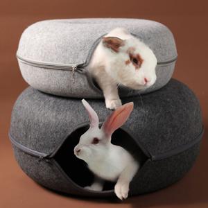 사계절 고양이집 원형터널 펠트 그레이 펫하우스