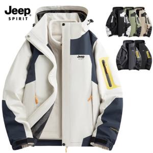 지프 JEEP SPIRIT 남녀공용 3in1 바람막이+후리스 내피세트 아웃도어 방수점퍼 바람막이 후드집업 JW553-1