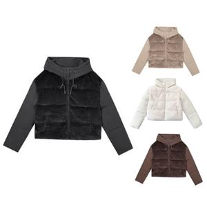 여성 하프 퍼숏패딩 겨울 아우터 앞면 퍼패딩 점퍼 잠바 의류 옷