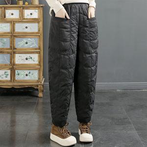 겨울 여성 빅사이즈 방한 와이드핏 하이밴딩 패딩팬츠