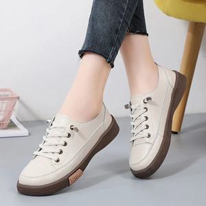 여성 가죽 통굽 슬립온 스니커즈 발편한 통굽 운동화