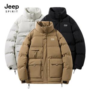 지프스피릿 남녀공용 겨울용 심플 보온 하이넥 캐주얼 비즈니스 누빔 점퍼 QZ1023