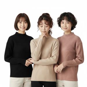 겨울 여성 캐시미어 반목 니트 티셔츠 터틀넥 여자 목폴라티 반폴라