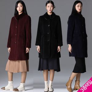 르오트 머스크랫 천연퍼 안젤리나 알파카 울코트