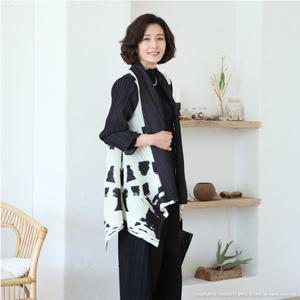 [쉬즈마담]J31560 붓터치 플리츠 언발 숄가디건