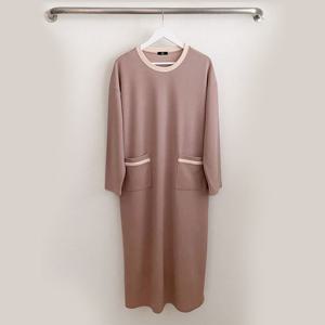 샵앤) 엘리스 배색 여성 롱 원피스 ARA-WDR-3030-진베이지