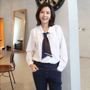 [쉬즈마담]T57195 카라레이스 빅사이즈 스판남방 60대 엄마옷