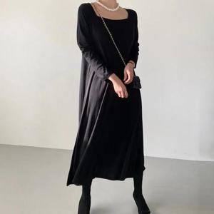 빅사이즈 411 쫀쫀프릴기모롱원피스 DRAQ123