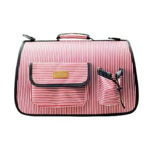 반려견 줄무늬 이동가방 핑크 L 강아지 외출 여행