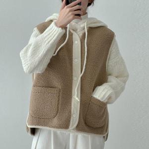 빅사이즈 412 무스배색단추양털베스트 DBNT456
