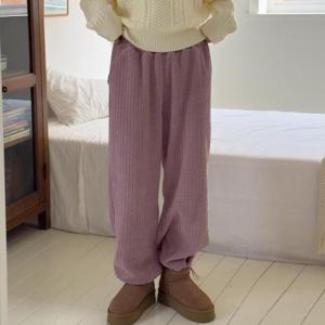빅사이즈 412 로즈벨벳니트조거팬츠 DGOT506